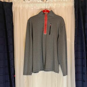 Reebok Charcoal and Crimson Zip-Up Shirt